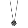 Enchanted Disney Fine Jewelry Black Rhodium Over Sterling Silver with 1/10 CTTW Diamond Maleficent Rose Necklace