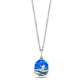 Enchanted Disney Fine Jewelry Sterling Silver with 1/20 CTTW Diamonds and Lab Grown Blue Opal Moana Necklace