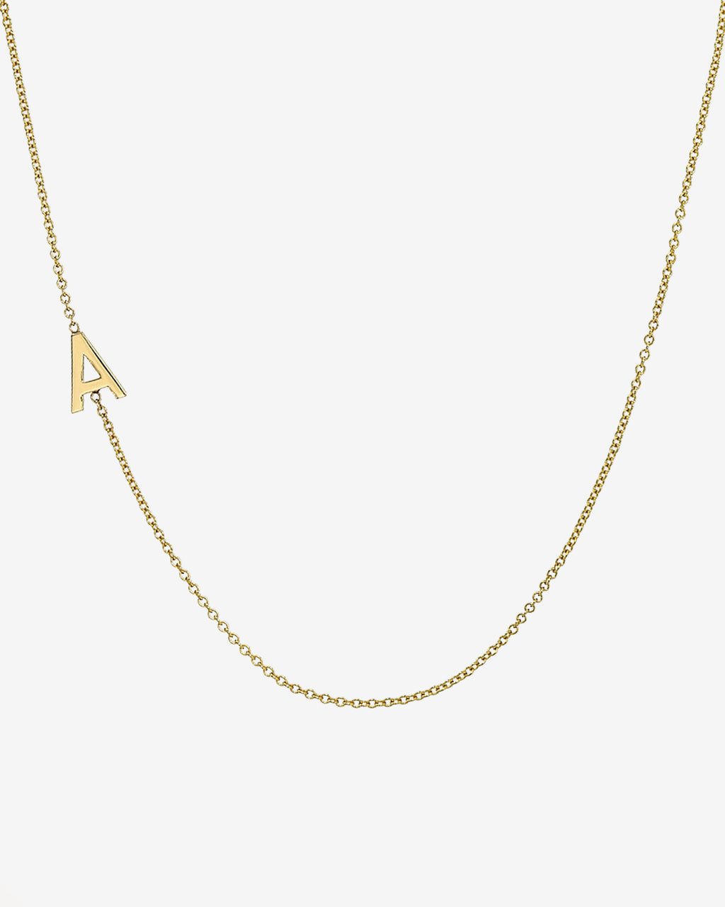 14K Gold Asymmetrical Initial Necklace