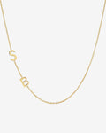 14k Gold Asymmetrical Multiple Initials Necklace