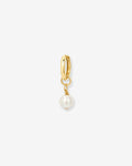 14k Gold Pearl Huggie Charm