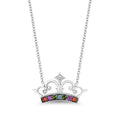 Enchanted Disney Fine Jewelry Sterling Silver with Accent Diamonds and Gemstones Majestic Princess Pendant Necklace