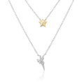 Enchanted Disney Fine Jewelry 14K Yellow Gold Over Sterling Silver 1/20 CTTW Tinker Bell Fairy Necklace
