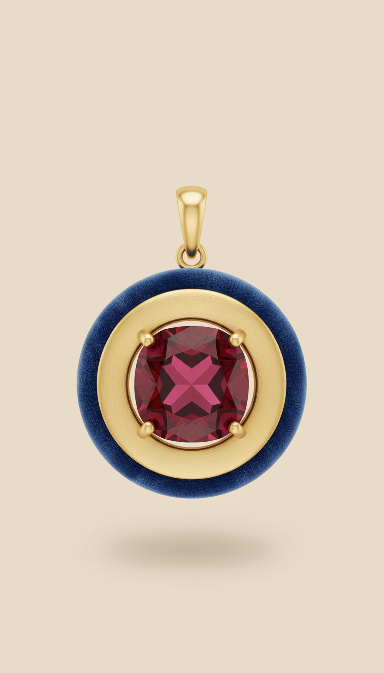 Velvet Halo Pendant with Diamond Accent
