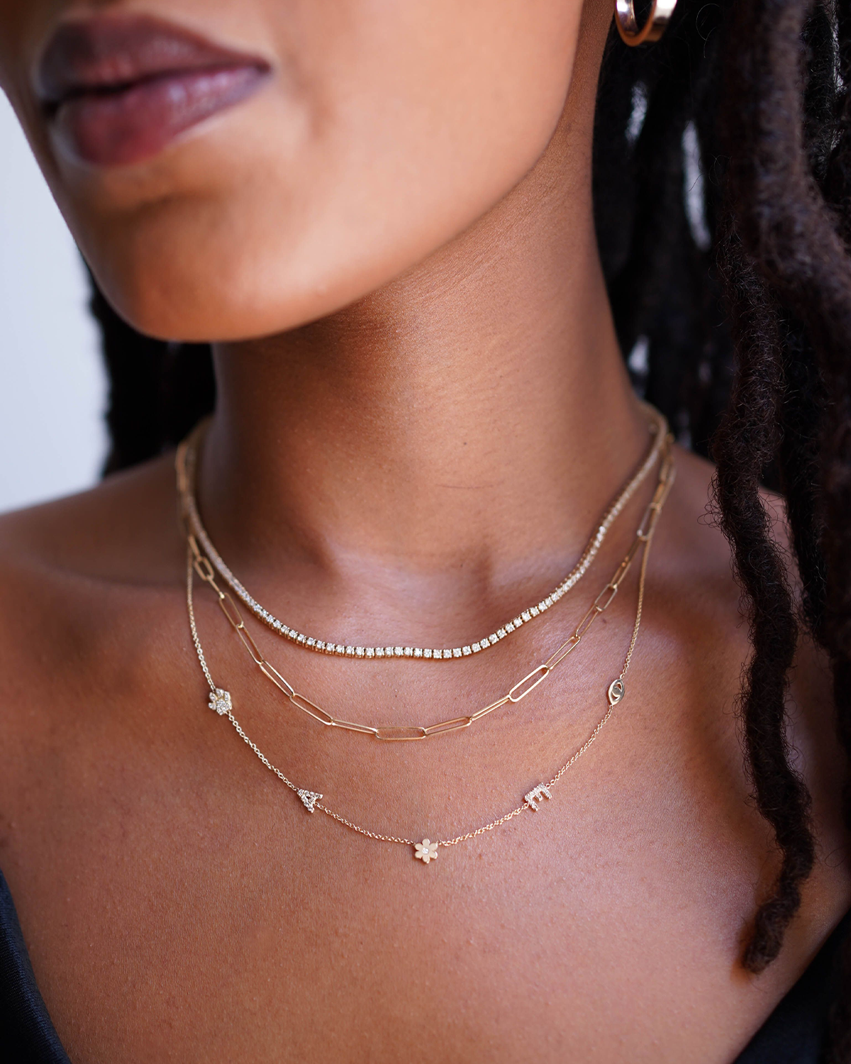 14K Gold Asymmetrical Charm Necklace