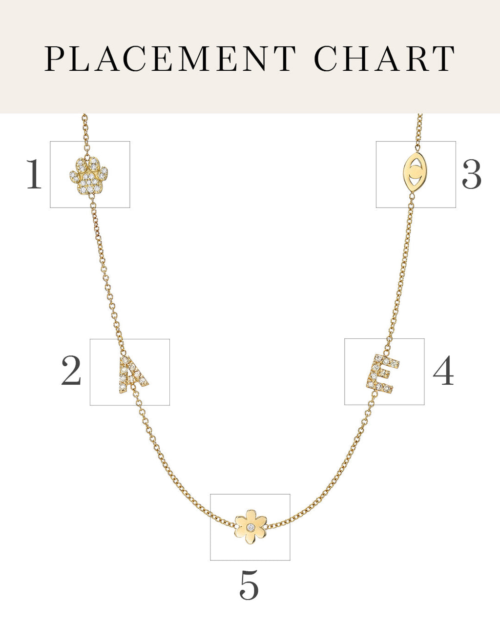 14K Gold Asymmetrical Charm Necklace