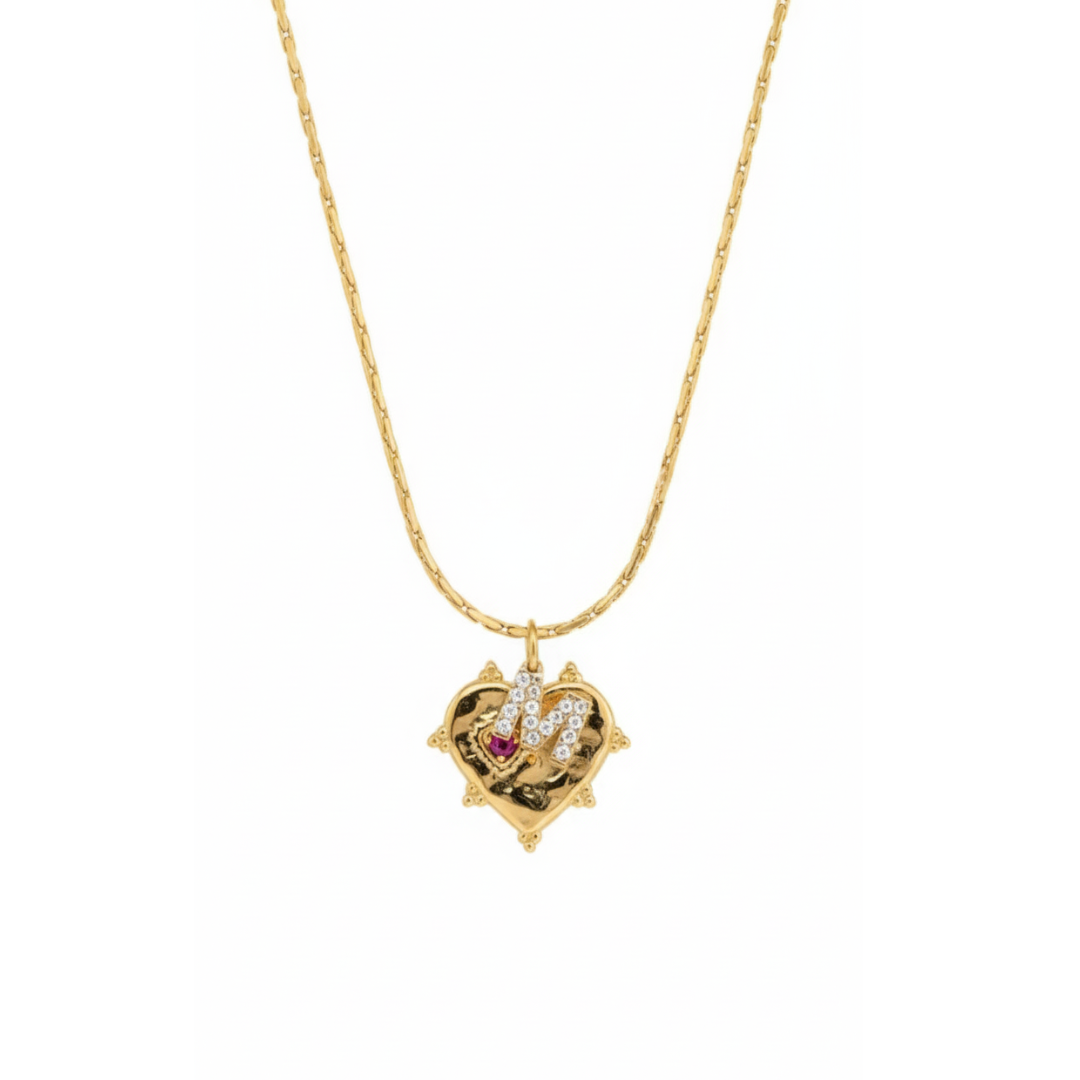 Initial Rein Heart Necklace