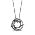 Enchanted Disney Fine Jewelry Black Rhodium over Sterling Silver with 1/10 CTTW Maleficent Pendant Necklace