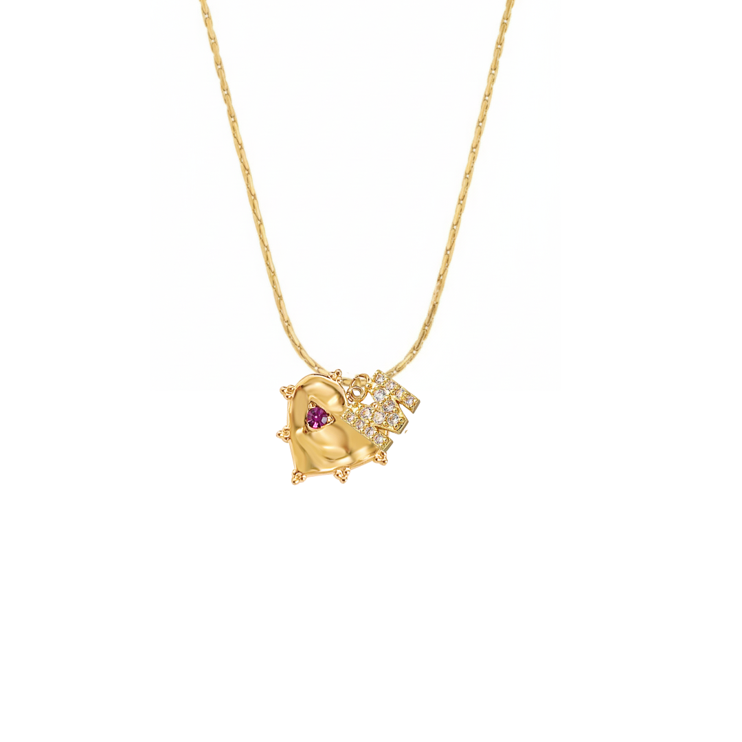 Initial Rein Heart Necklace