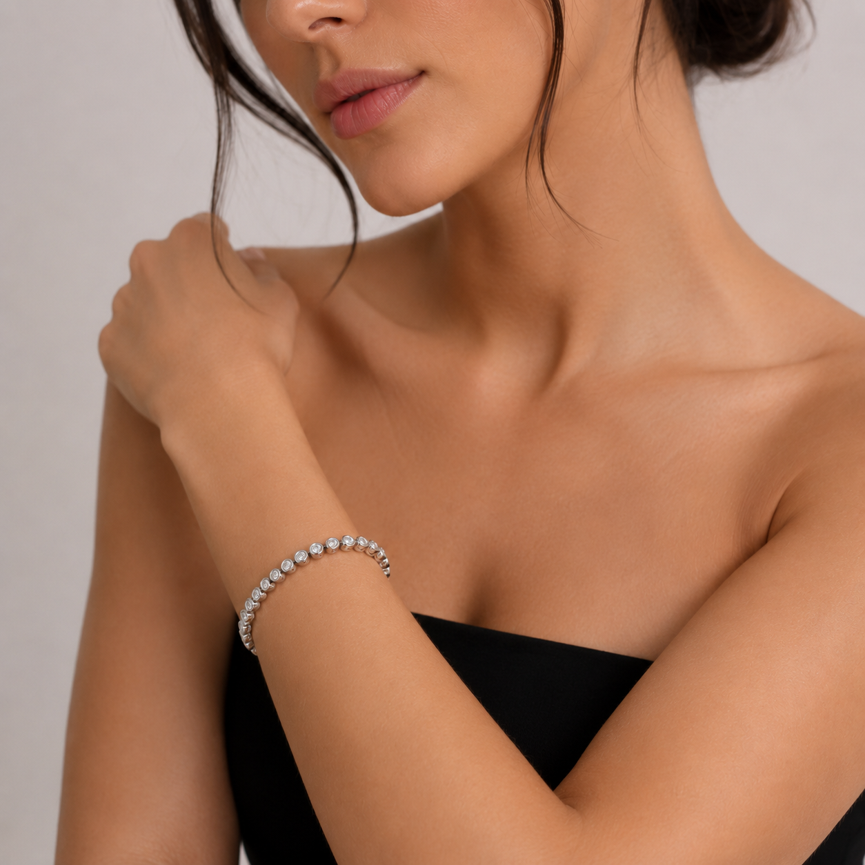 Bezel Tennis Bracelet - Silver