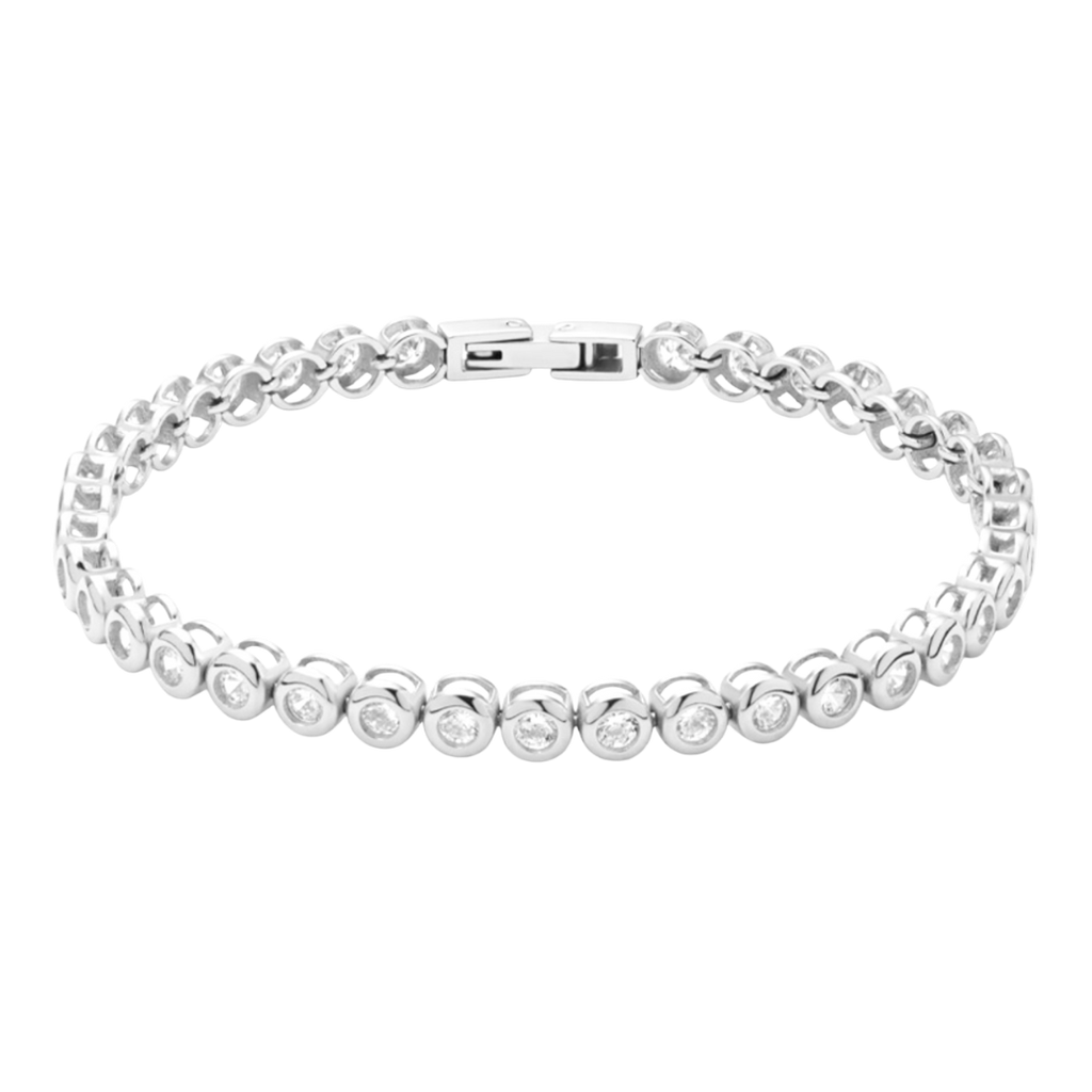 Bezel Tennis Bracelet - Silver