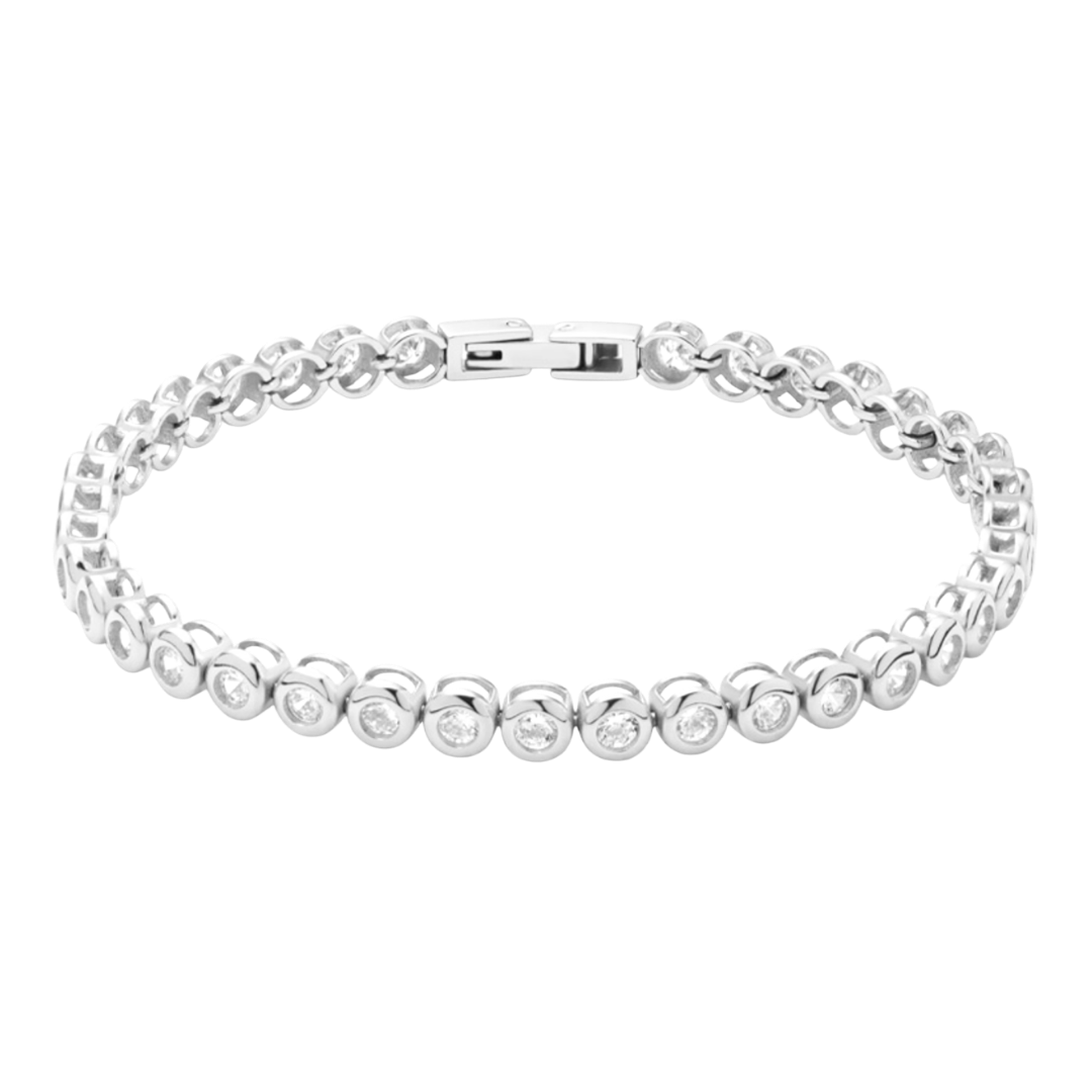 Bezel Tennis Bracelet - Silver