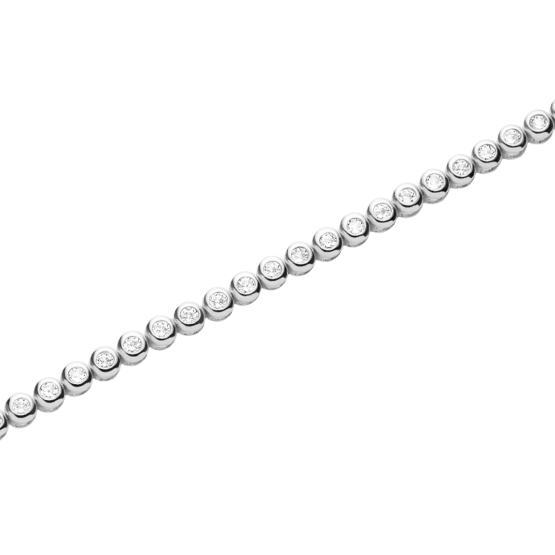 Bezel Tennis Bracelet - Silver