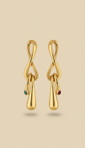 Sculptura Drop Earrings with Emeralds