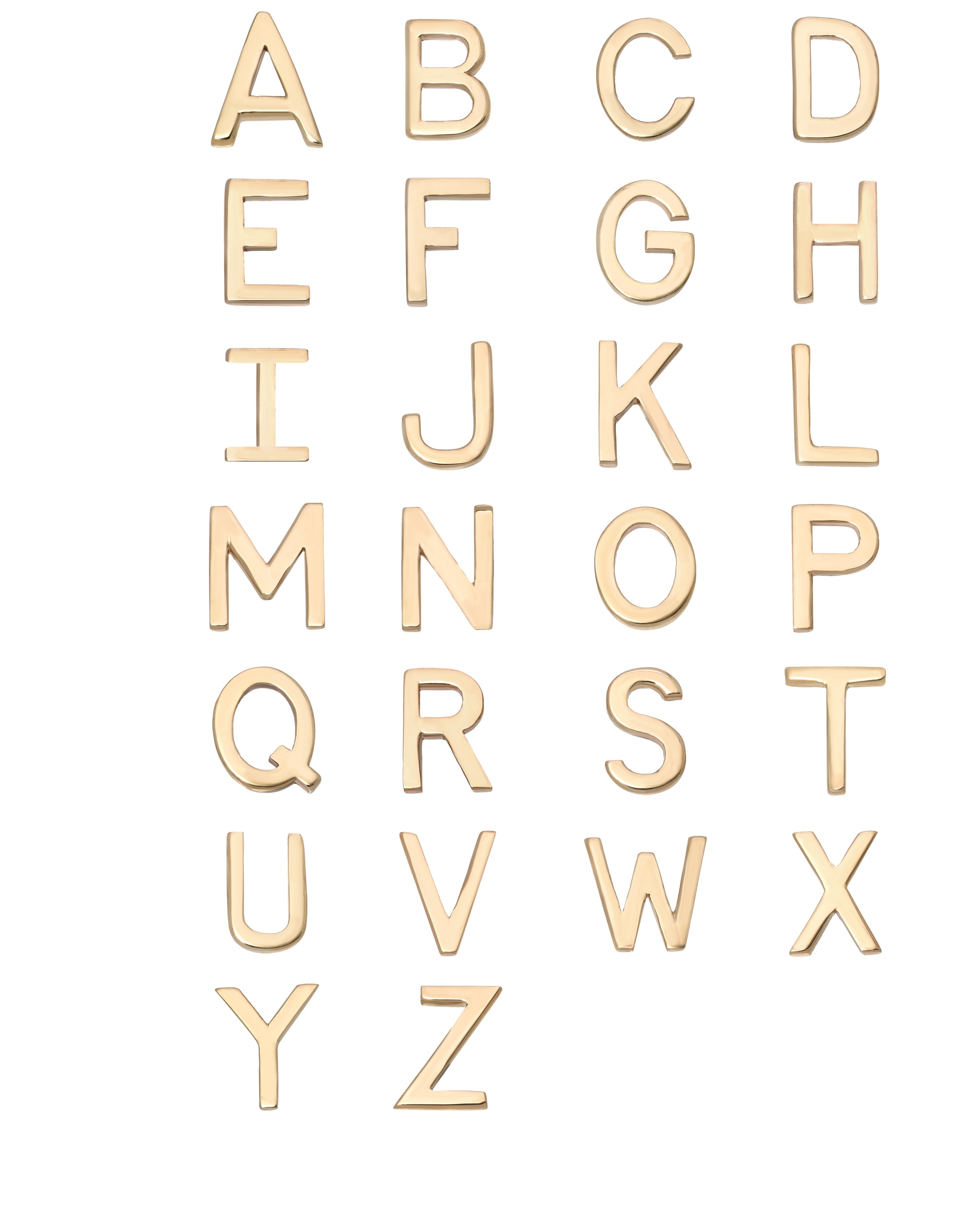 14k Gold Asymmetrical Multiple Initials Necklace