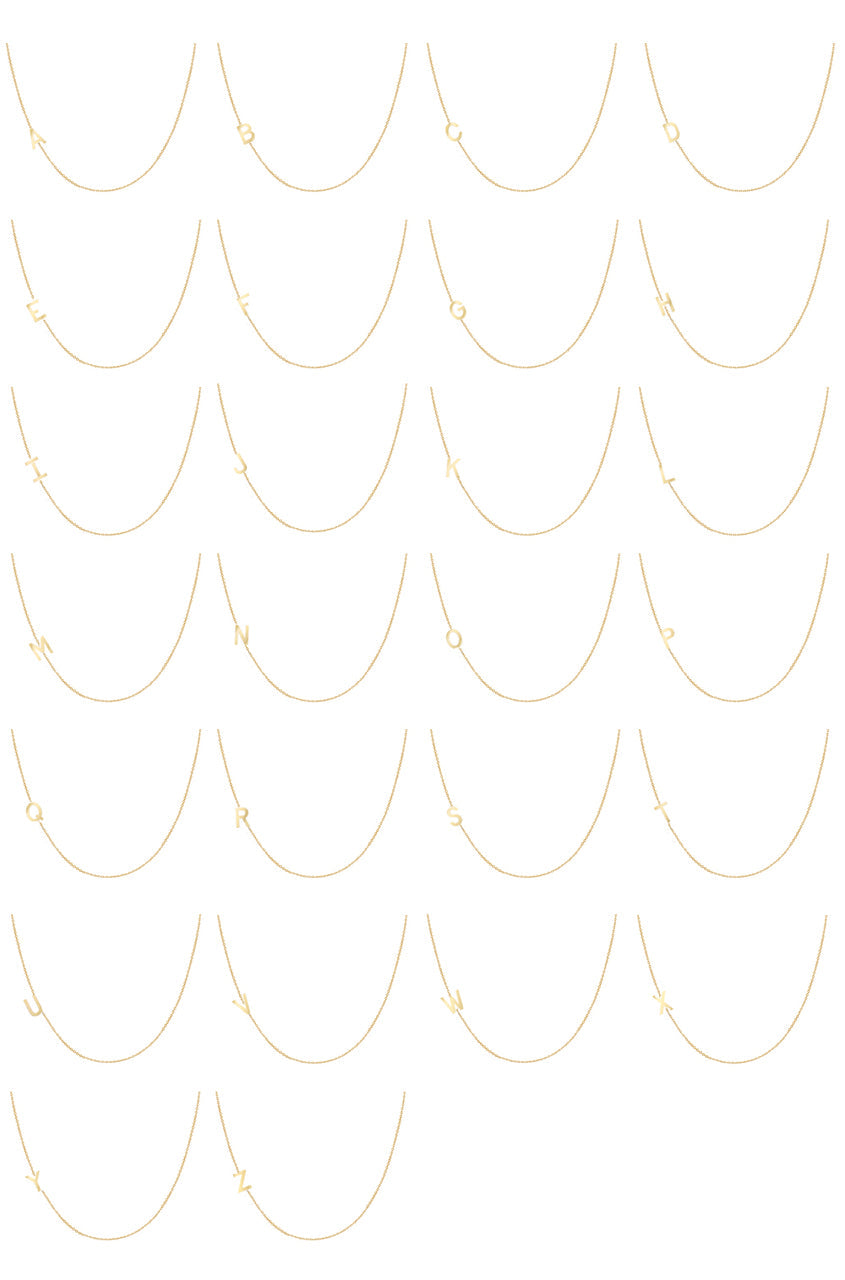 14K Gold Asymmetrical Initial Necklace